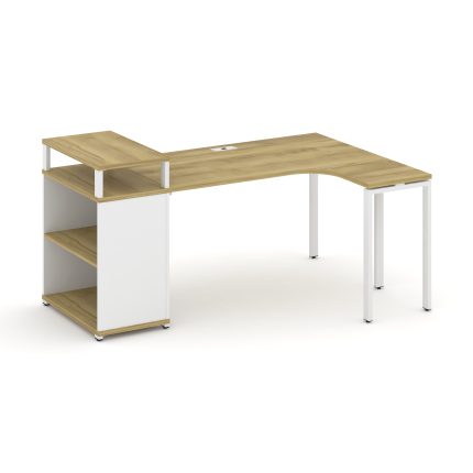 Concept Стол эргономичный с опорным стеллажом с верх. горизонтом CN.SA-203(R) Дуб Винченцо/Белый Бри