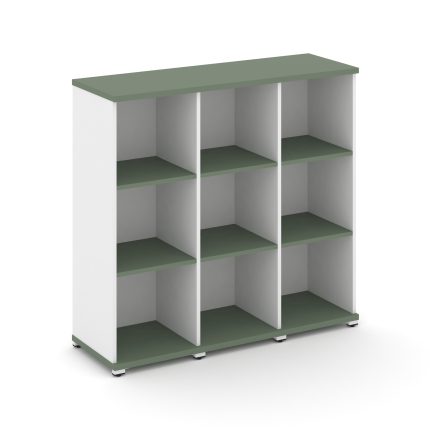 Concept Стеллаж 3 узкие секции, 3 ниши CN.STU-330 Кобо/Белый Бриллиант/Металл Белый 1252*420*1186