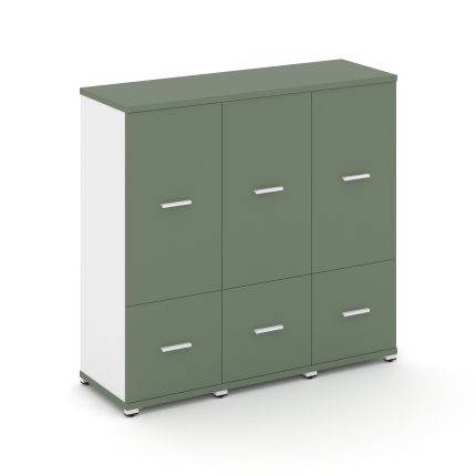 Concept Шкаф 3 узкие секции, 3 ниши CN.STU-332 W Кобо/Белый Бриллиант/Металл Белый 1252*420*1186