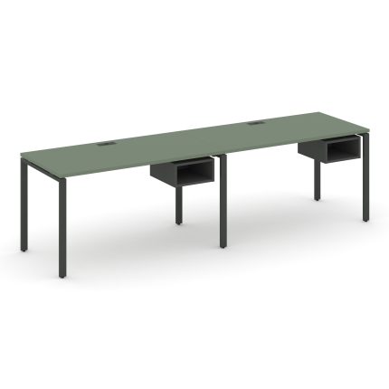 Concept Рабочая станция односторонняя с подвес. тумбами 2 места CN.ORS-103 Кобо/Антрацит/Металл Антр