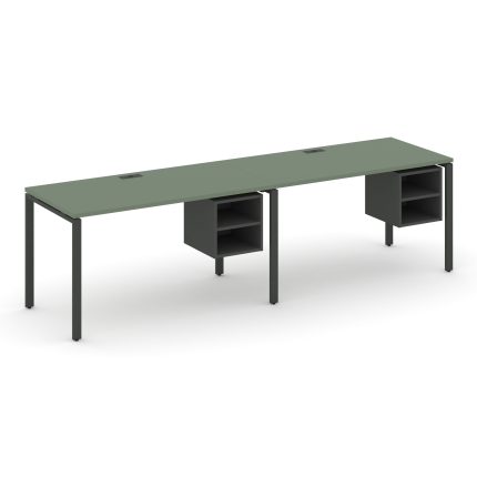 Concept Рабочая станция односторонняя с подвес. тумбами 2 места CN.ORS-105 Кобо/Антрацит/Металл Антр