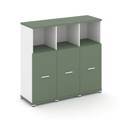 Concept Шкаф 3 узкие секции, 3 ниши CN.STU-333 W Кобо/Белый Бриллиант/Металл Белый 1252*420*1186