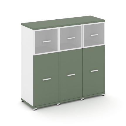 Concept Шкаф 3 узкие секции, 3 ниши CN.STU-334 RMW W Кобо/Белый Бриллиант/Металл Белый/Сатин 1252*42