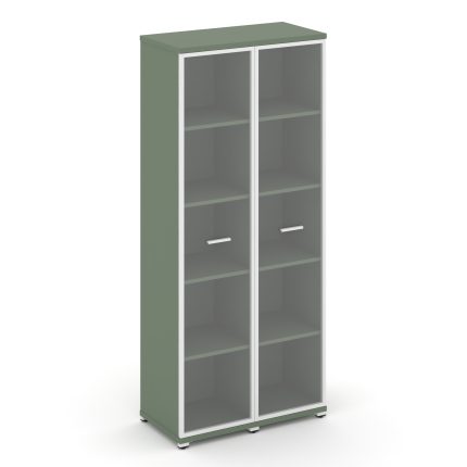 Concept Шкаф 2 узкие секции, 5 ниш CN.STU-528 RPW W Кобо/Металл Белый/Прозрачный 836*420*1922