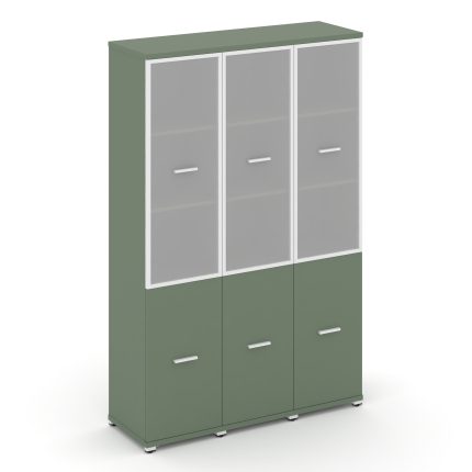 Concept Шкаф 3 узкие секции, 5 ниш CN.STU-532 RMW W Кобо/Металл Белый/Сатин 1252*420*1922