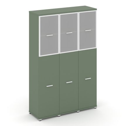 Concept Шкаф 3 узкие секции, 5 ниш CN.STU-535 RMW W Кобо/Металл Белый/Сатин 1252*420*1922