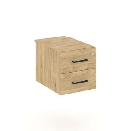 Style Project Тумба с 2 ящ. SN.TP-032 Тиквуд Светлый/Черный Ручки 343*507*356