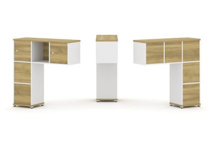 Concept Надставка низкая CN.ONN-004 Дуб Винченцо/Белый Бриллиант/Металл Белый 1099*365*1130