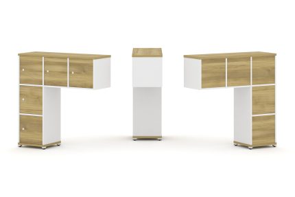 Concept Надставка низкая CN.ONN-007 Дуб Винченцо/Белый Бриллиант/Металл Белый 1099*365*1130