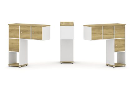 Concept Надставка низкая CN.DNN-002 Дуб Винченцо/Белый Бриллиант/Металл Белый 1099*365*1130