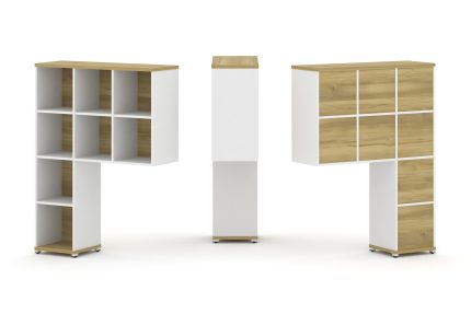 Concept Надставка высокая CN.ONV-001 Дуб Винченцо/Белый Бриллиант/Металл Белый 1099*350*1486