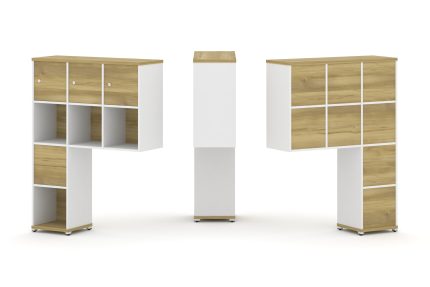 Concept Надставка высокая CN.ONV-004 Дуб Винченцо/Белый Бриллиант/Металл Белый 1099*350*1486