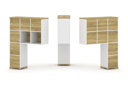 Concept Надставка высокая CN.ONV-009 Дуб Винченцо/Белый Бриллиант/Металл Белый 1099*350*1486