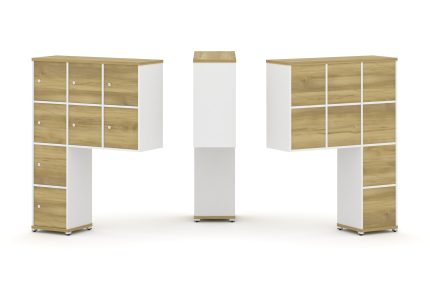 Concept Надставка высокая CN.ONV-010 Дуб Винченцо/Белый Бриллиант/Металл Белый 1099*350*1486