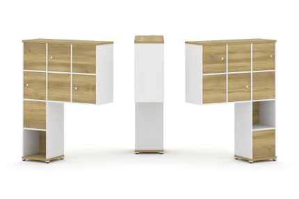 Concept Надставка высокая CN.DNV-002 Дуб Винченцо/Белый Бриллиант/Металл Белый 1099*350*1486