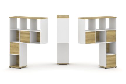 Concept Надставка высокая CN.DNV-003 Дуб Винченцо/Белый Бриллиант/Металл Белый 1099*350*1486