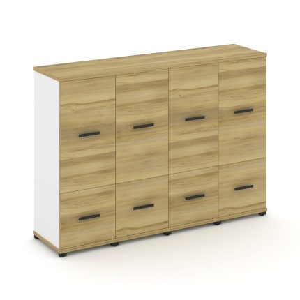 Concept Шкаф 4 узкие секции, 3 ниши CN.STU-342 B Дуб Винченцо/Белый Бриллиант/Металл Черный 1668*420