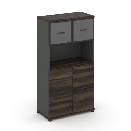 Concept Шкаф 1 широкая секция, 4 ниши CN.STS-415 RPB A Дуб Мали/Антрацит/Металл Антрацит/Прозрачный