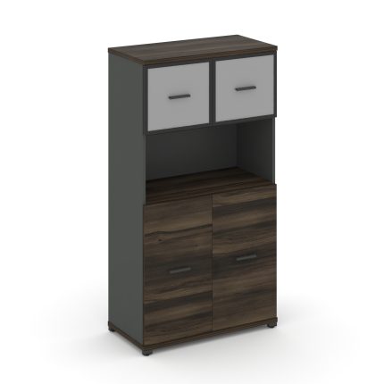 Concept Шкаф 1 широкая секция, 4 ниши CN.STS-415 RMB A Дуб Мали/Антрацит/Металл Антрацит/Сатин 836*4