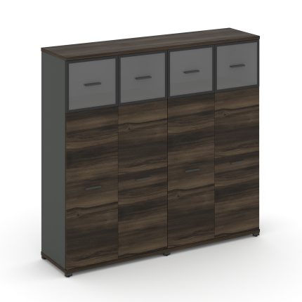 Concept Шкаф 2 широкие секции, 4 ниши CN.STS-424 RPB A Дуб Мали/Антрацит/Металл Антрацит/Прозрачный