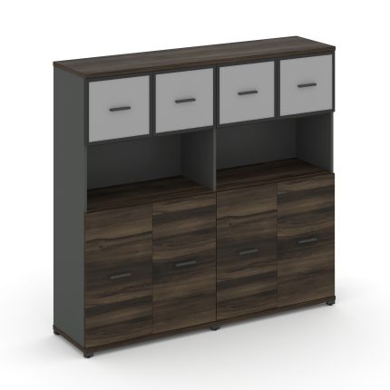 Concept Шкаф 2 широкие секции, 4 ниши CN.STS-425 RMB A Дуб Мали/Антрацит/Металл Антрацит/Сатин 1668*