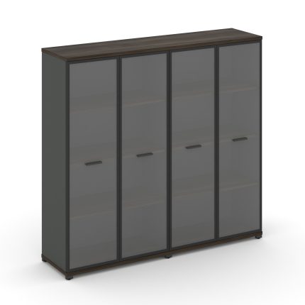 Concept Шкаф 2 широкие секции, 4 ниши CN.STS-426 RPB A Дуб Мали/Антрацит/Металл Антрацит/Прозрачный