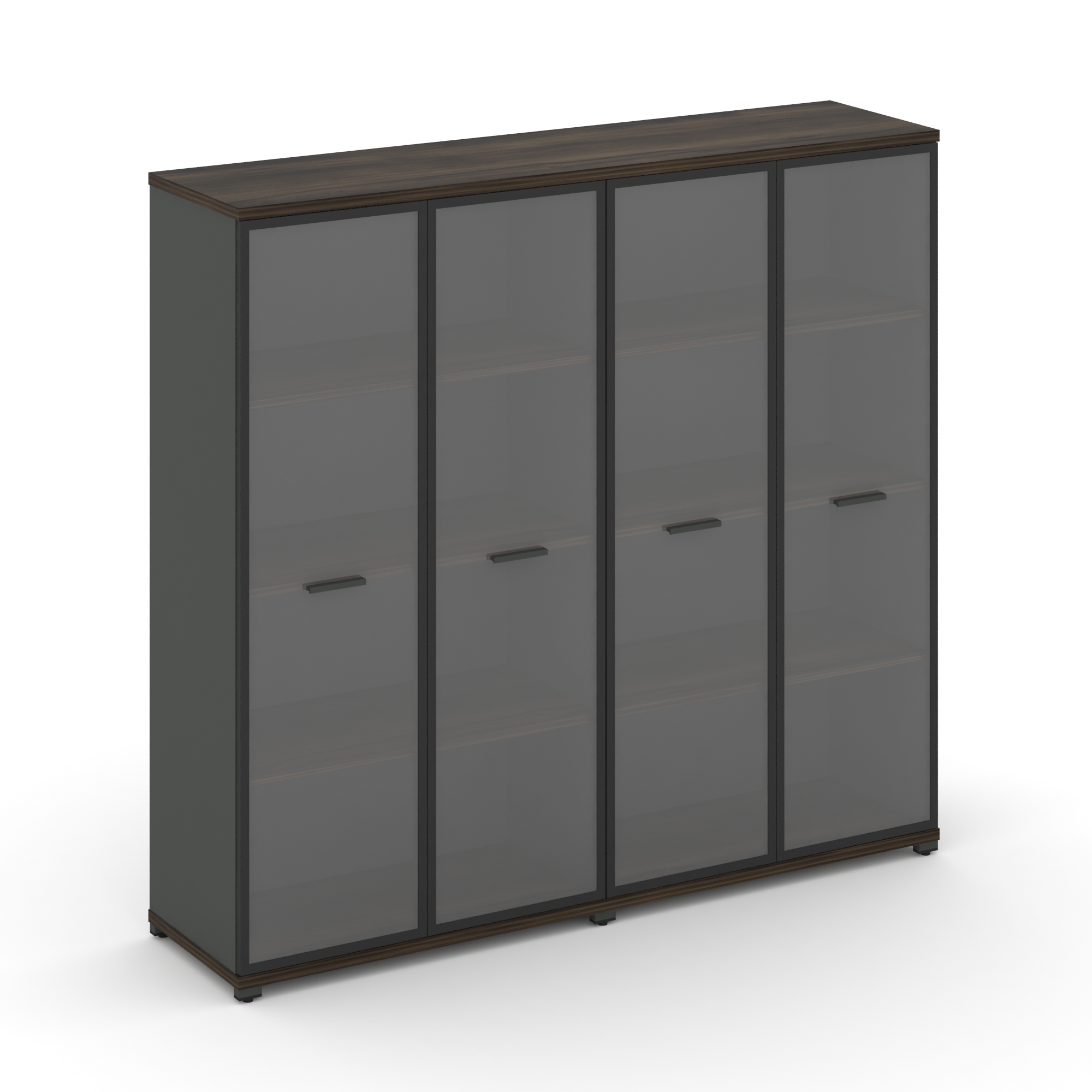 Concept Шкаф 2 широкие секции, 4 ниши CN.STS-426 RPB A Дуб Мали/Антрацит/Металл Антрацит/Прозрачный