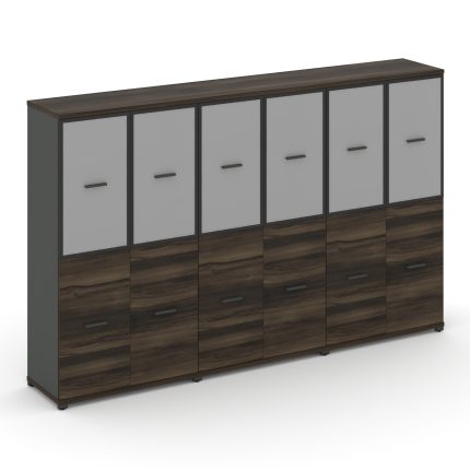 Concept Шкаф 3 широкие секции, 4 ниши CN.STS-432 RMB A Дуб Мали/Антрацит/Металл Антрацит/Сатин 2500*