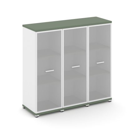 Concept Шкаф 3 узкие секции, 3 ниши CN.STU-336 RMW W Кобо/Белый Бриллиант/Металл Белый/Сатин 1252*42