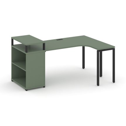 Concept Стол эргономичный с опорным стеллажом с верх. горизонтом CN.SA-203(R) Кобо/Металл Черный 180