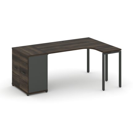 Concept Стол эргономичный с опорным распаш. шкафом CN.SA-210(R) A Дуб Мали/Антрацит/Металл Антрацит