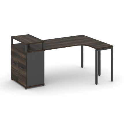 Concept Стол эргономичный с опорным распаш. шкафом с верх. горизонтом CN.SA-211(R) A Дуб Мали/Антрац