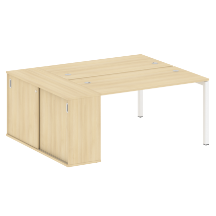 Metal System Quattro Рабочая станция с шкафом-купе на П-образном м/к 50БП.РС-СШК-1.3 Т Акация Лорка/