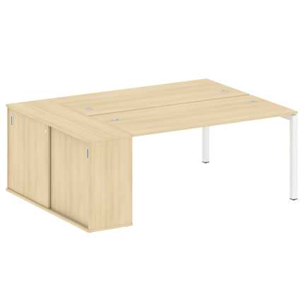 Metal System Quattro Рабочая станция с шкафом-купе на П-образном м/к 50БП.РС-СШК-1.4 Т Акация Лорка/