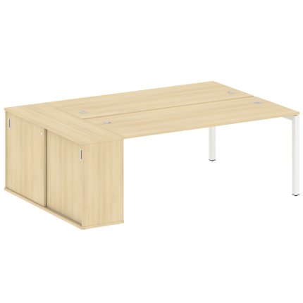 Metal System Quattro Рабочая станция с шкафом-купе на П-образном м/к 50БП.РС-СШК-1.5 Т Акация Лорка/