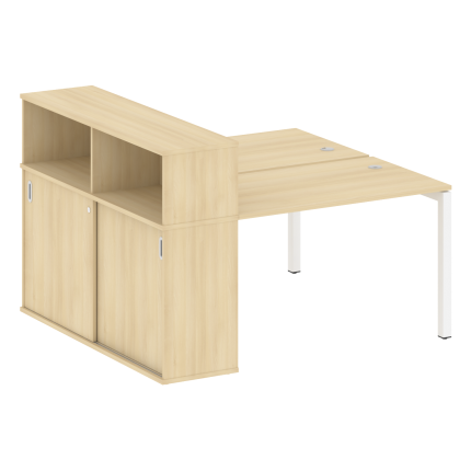 Metal System Quattro Рабочая станция с шкафом-купе на П-образном м/к 50БП.РС-СШК-2.2 Т Акация Лорка/