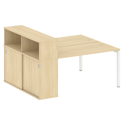 Metal System Quattro Рабочая станция с шкафом-купе на П-образном м/к 50БП.РС-СШК-2.3 Т Акация Лорка/