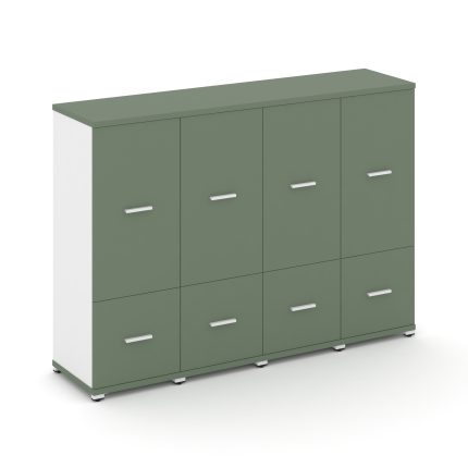 Concept Шкаф 4 узкие секции, 3 ниши CN.STU-342 W Кобо/Белый Бриллиант/Металл Белый 1668*420*1186