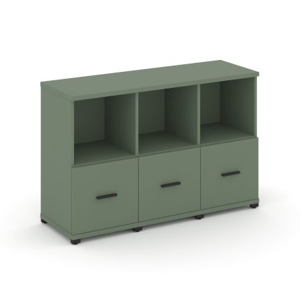 Concept Шкаф 3 узкие секции, 2 ниши CN.STU-231 B Кобо/Металл Черный 1252*420*818