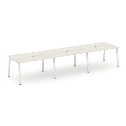 Style Project Стол переговорный SN-6A.SPRG-024 Дуб Наварра/Металл Белый 4740*980*750
