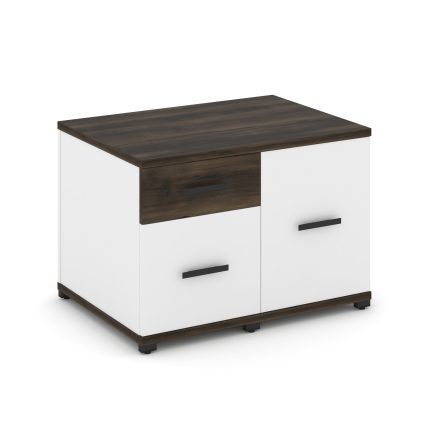 Concept Тумба приставная сервисная CN.TSR-001 B Дуб Мали/Белый Бриллиант/Металл Черный 836*600*583