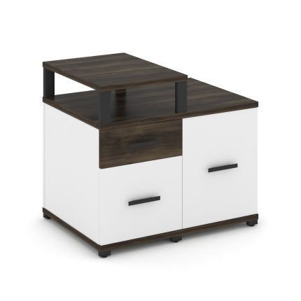 Concept Тумба приставная сервисная с надставкой узкой CN.TSR-002 B Дуб Мали/Белый Бриллиант/Металл Ч
