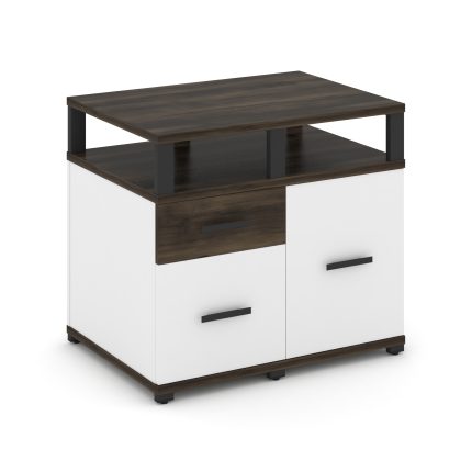 Concept Тумба приставная сервисная с надставкой широкой CN.TSR-003 B Дуб Мали/Белый Бриллиант/Металл