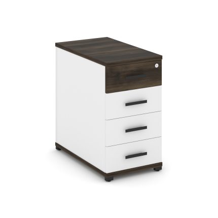 Concept Тумба опорная/приставная 4 ящ. CN.TGO-002 B Дуб Мали/Белый Бриллиант/Металл Черный 420*720*7