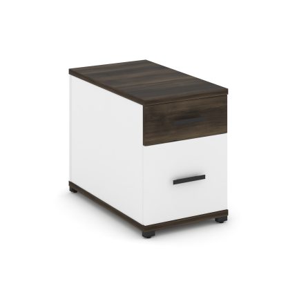 Concept Тумба опорная/приставная 1 ящ.+1 распаш. фасад CN.TGO-004 B Дуб Мали/Белый Бриллиант/Металл