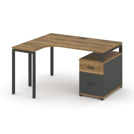 Concept Стол эргономичный с опорной тумбой CN.SA-304(L) A Сандал Янтарный/Антрацит/Металл Антрацит 1