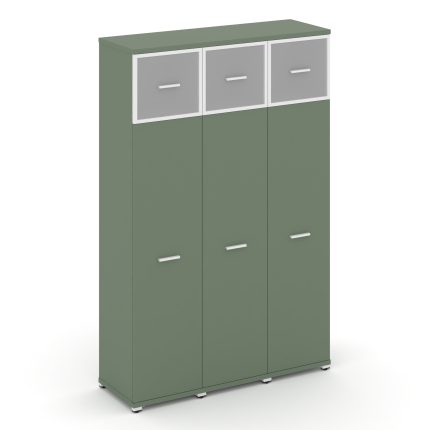 Concept Шкаф 3 узкие секции, 5 ниш CN.STU-537 RMW W Кобо/Металл Белый/Сатин 1252*420*1922