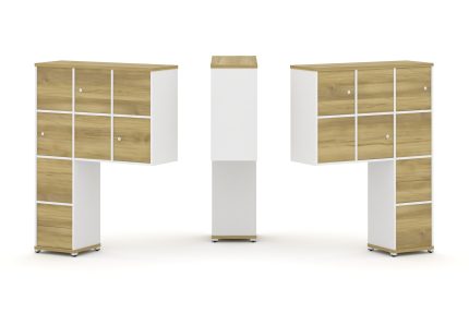 Concept Надставка высокая CN.DNV-004 Дуб Винченцо/Белый Бриллиант/Металл Белый 1099*350*1486