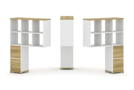 Concept Надставка высокая CN.DNV-008 Дуб Винченцо/Белый Бриллиант/Металл Белый 1099*350*1486