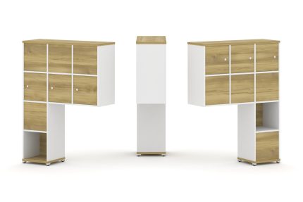 Concept Надставка высокая CN.DNV-009 Дуб Винченцо/Белый Бриллиант/Металл Белый 1099*350*1486